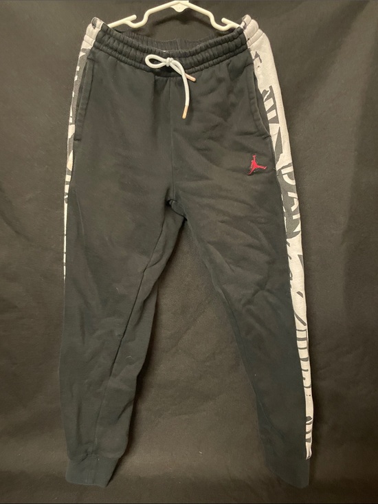 Jordan Other - Jordan Black Joggers with Gray Side Stripes and Red Jumpman